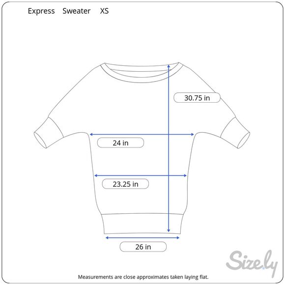 Express Womens Tunic Sweater Size XS/S Oversized Black White Short Dolman Sleeve - Picture 2 of 11